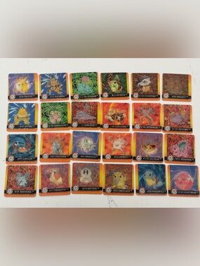 Vintage 1999 3D Lenticular Pokemon Card Lot Raichu Jolteon Wartortle 24